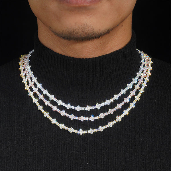 New 925 Silver Moissanite Tennis Chain