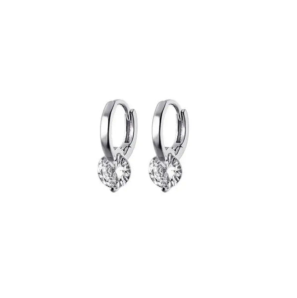 VOPU Real 1 Carat Round Moissanite Diamond Hoop Earrings